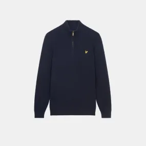 Lyle & Scott Ribbed Quarter Zip Jumper Dark Navy