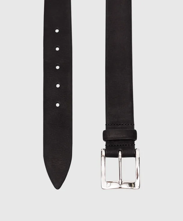 MooRER Black GAREY nubuck belt