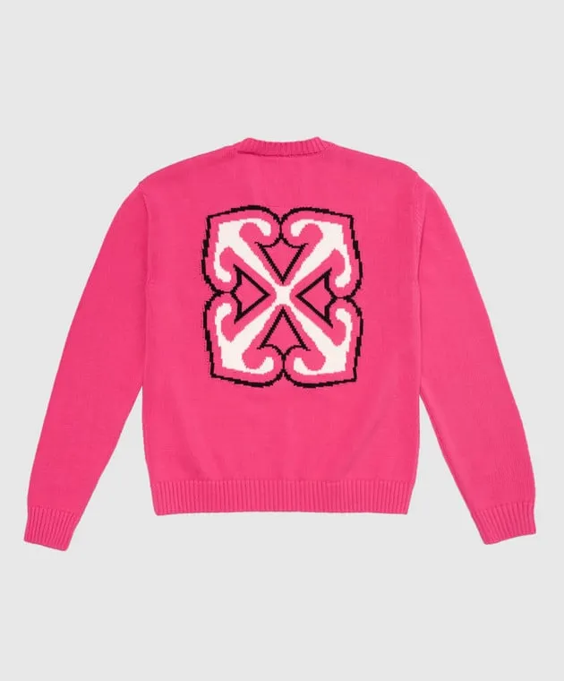 Off-White Baby pink jumper with logo pattern