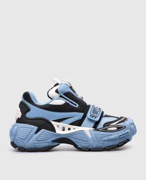 Off-White Blue combination Glove Slip On sneakers with a textured logo