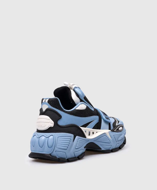 Off-White Blue combination Glove Slip On sneakers with a textured logo