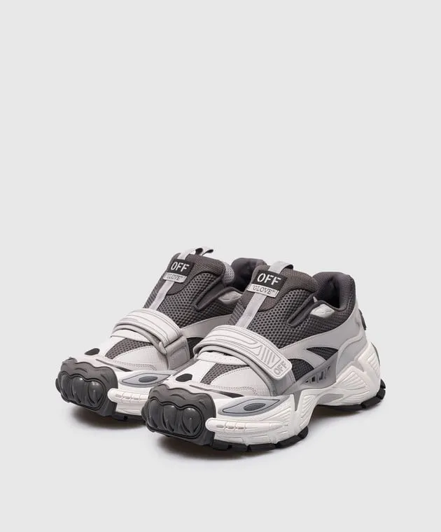 Off-White Gray logo Glove Slip On combo sneakers