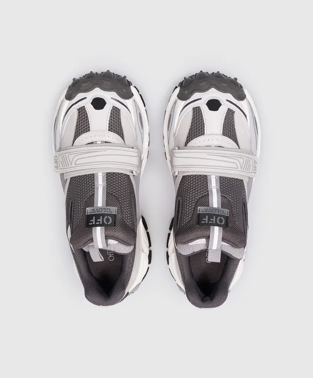 Off-White Gray logo Glove Slip On combo sneakers