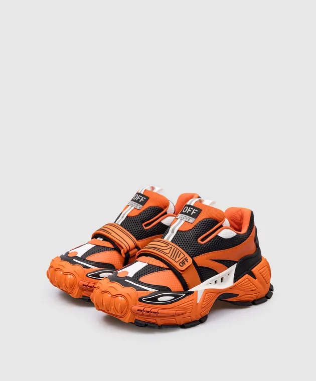 Off-White Orange combination Glove Slip On sneakers