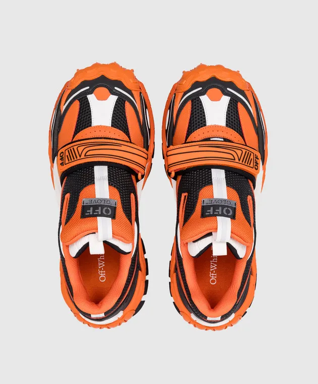 Off-White Orange combination Glove Slip On sneakers