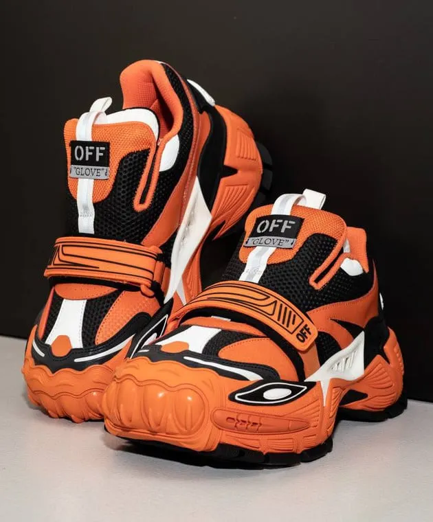 Off-White Orange combination Glove Slip On sneakers