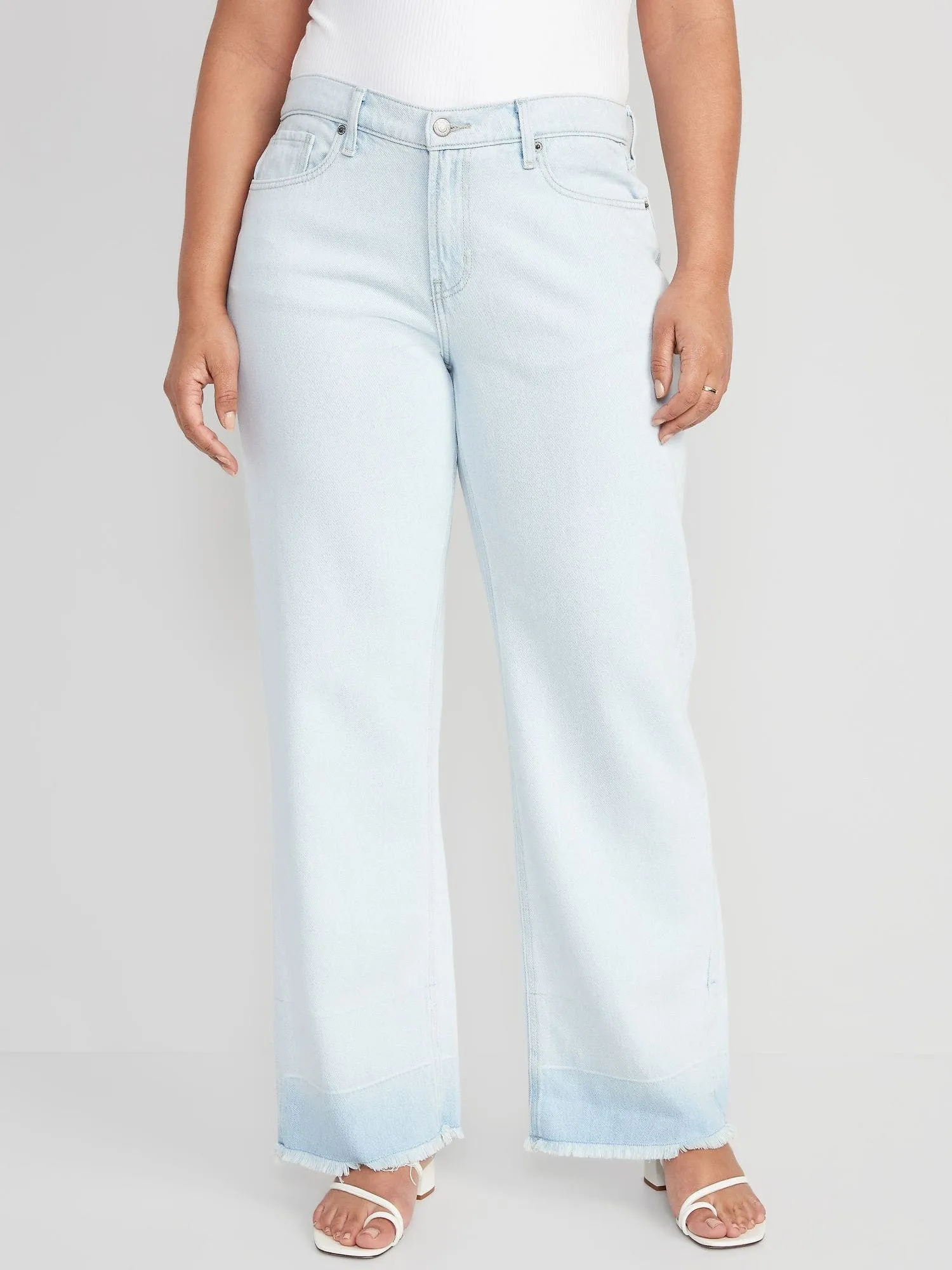 OLD NAVY Jeans Old Navy Baggy Straight Released-Hem Tiro Medio Mujer