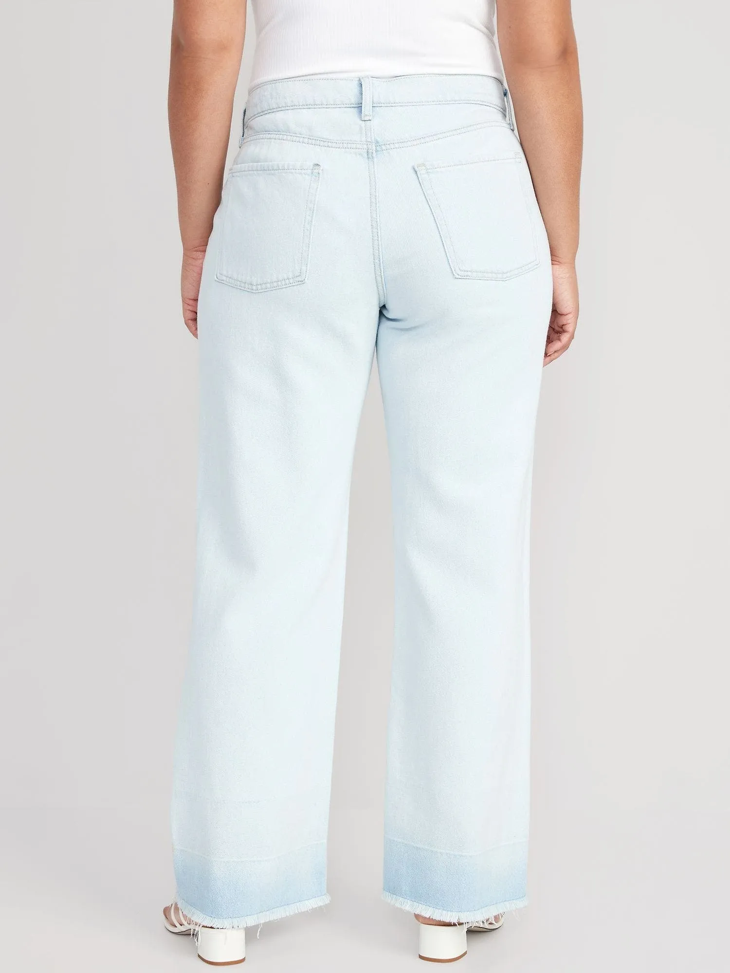 OLD NAVY Jeans Old Navy Baggy Straight Released-Hem Tiro Medio Mujer