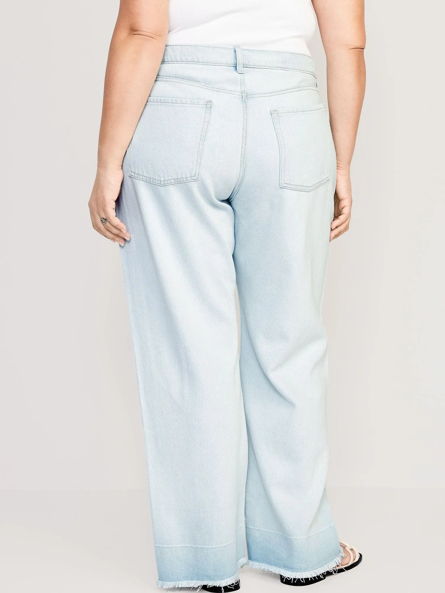 OLD NAVY Jeans Old Navy Baggy Straight Released-Hem Tiro Medio Mujer