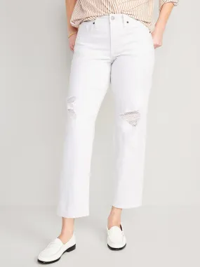 OLD NAVY Jeans Old Navy Blancos Rasgados OG Loose Tiro Alto Mujer