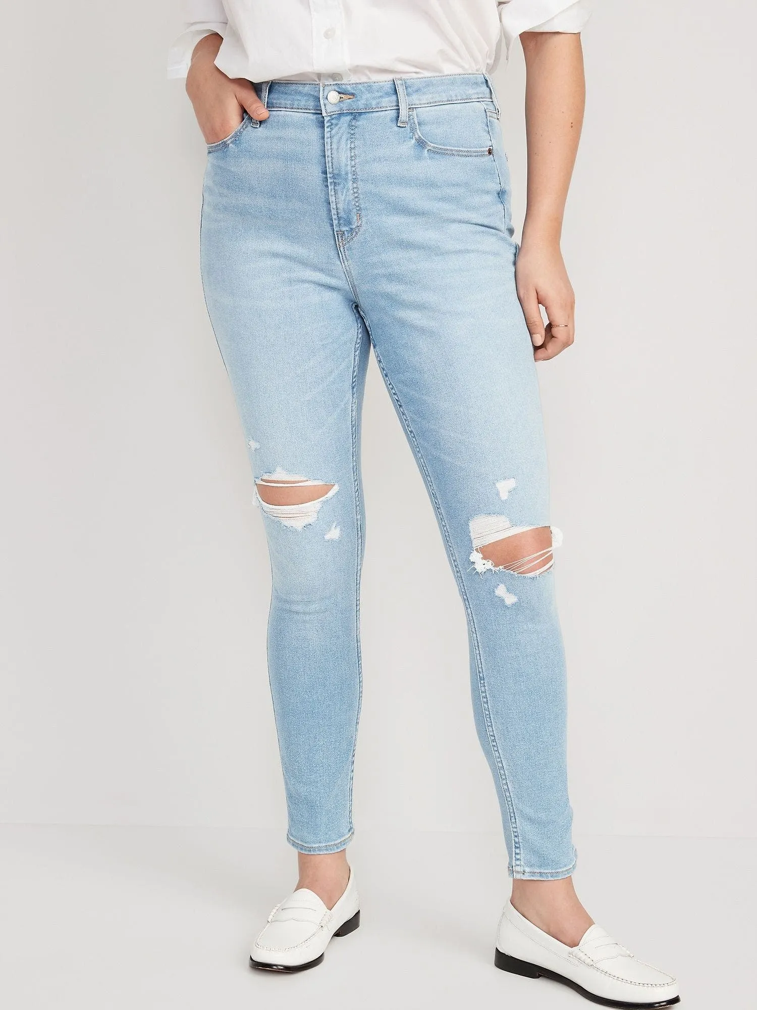 OLD NAVY Jeans Straight Extra Tiro Alto Rockstar Old Navy Mujer