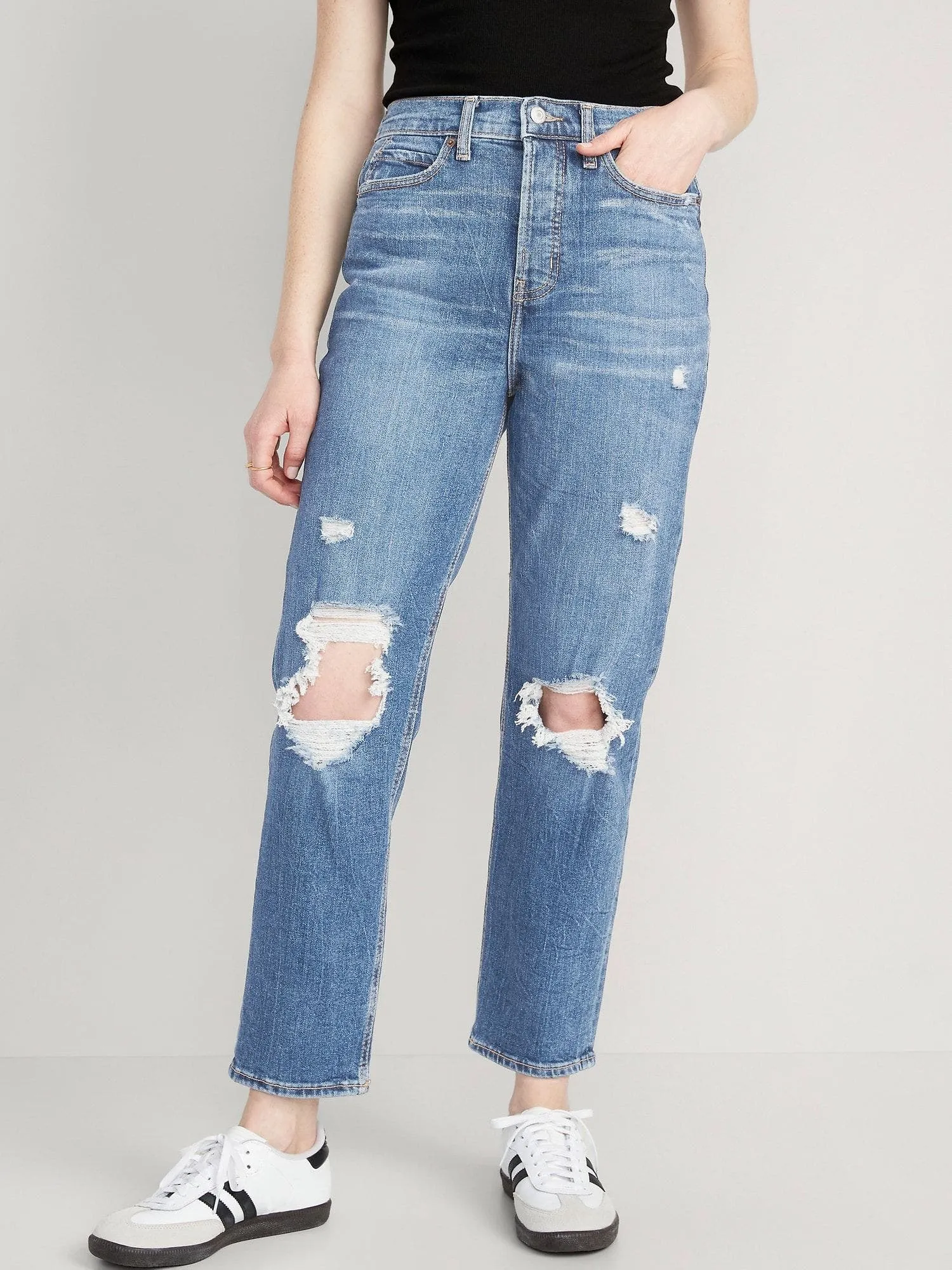 OLD NAVY Jeans Straight Extra Tiro Alto Sky-Hi Old Navy Mujer