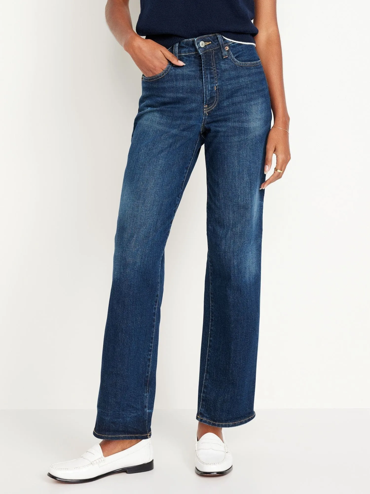 OLD NAVY Jeans Straight Tiro Alto OG Old Navy Mujer