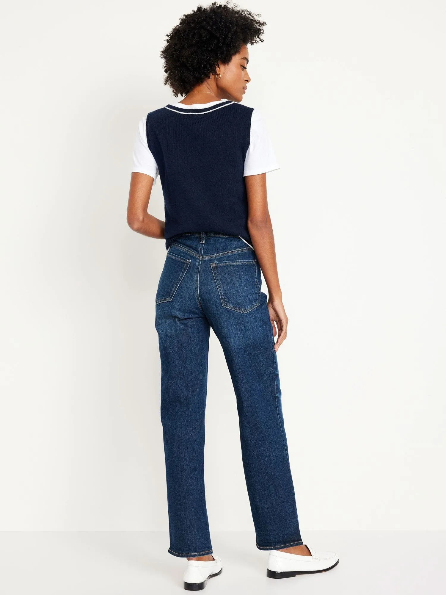 OLD NAVY Jeans Straight Tiro Alto OG Old Navy Mujer