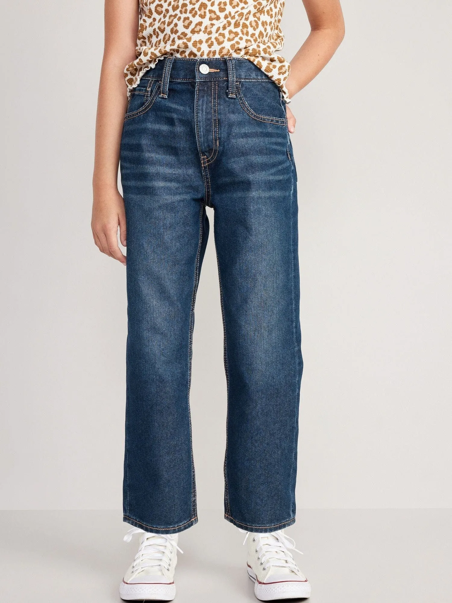 OLD NAVY Jeans Straight Tiro Alto Old Navy Niña