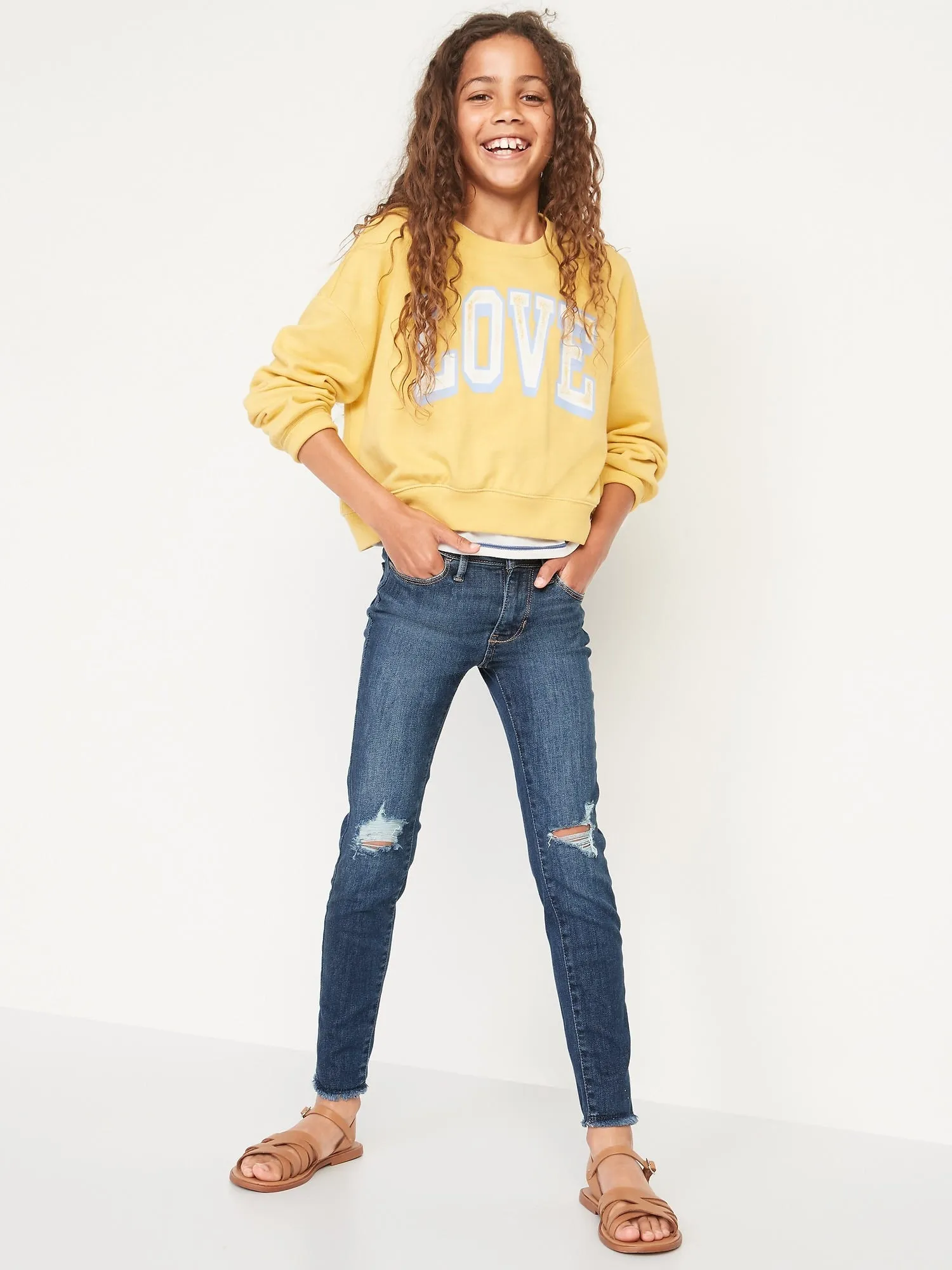 OLD NAVY Jeans Stretch Tiro Alto Old Navy Niña