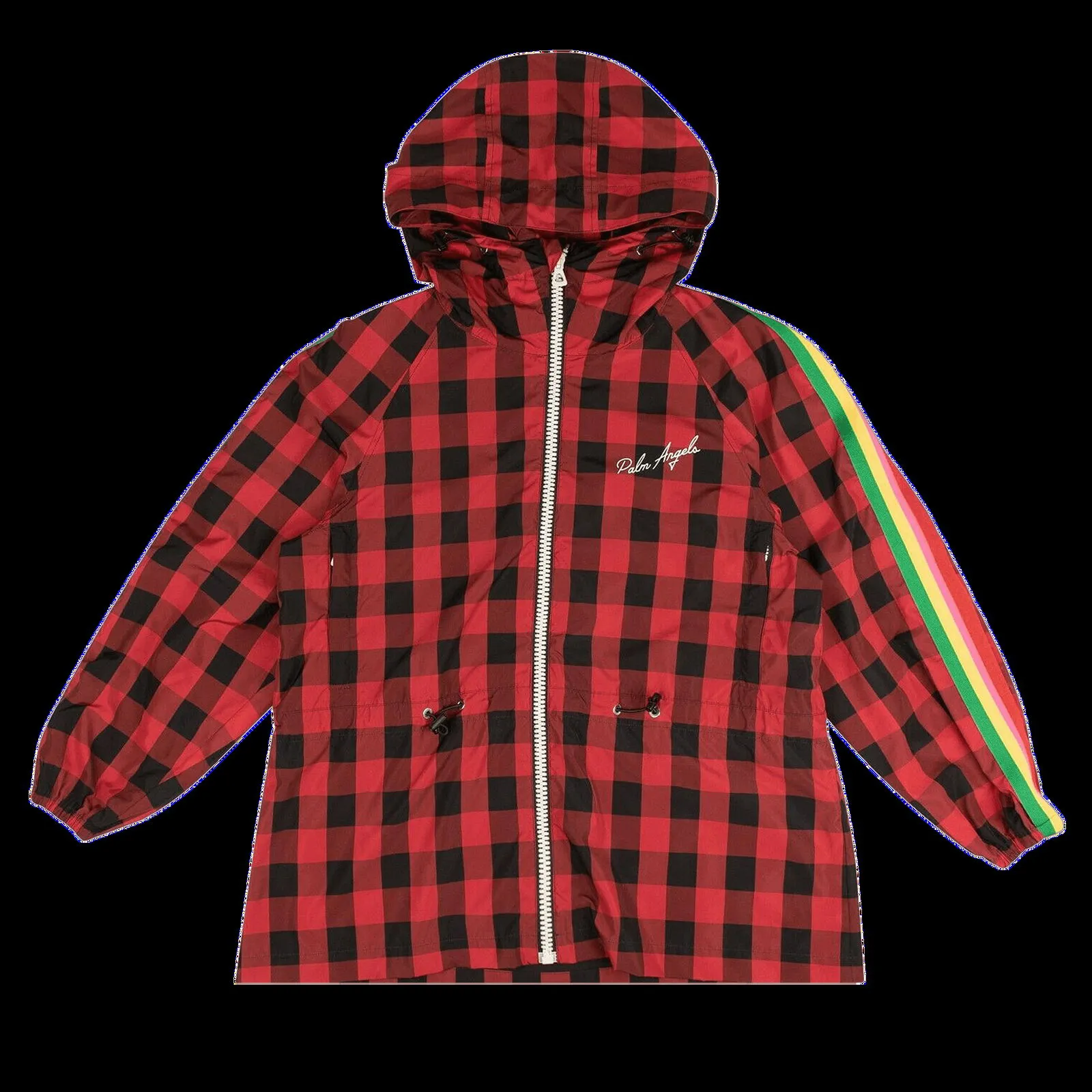 Palm Angels Buffalo Plaid Multicolor Stripe Windbreaker