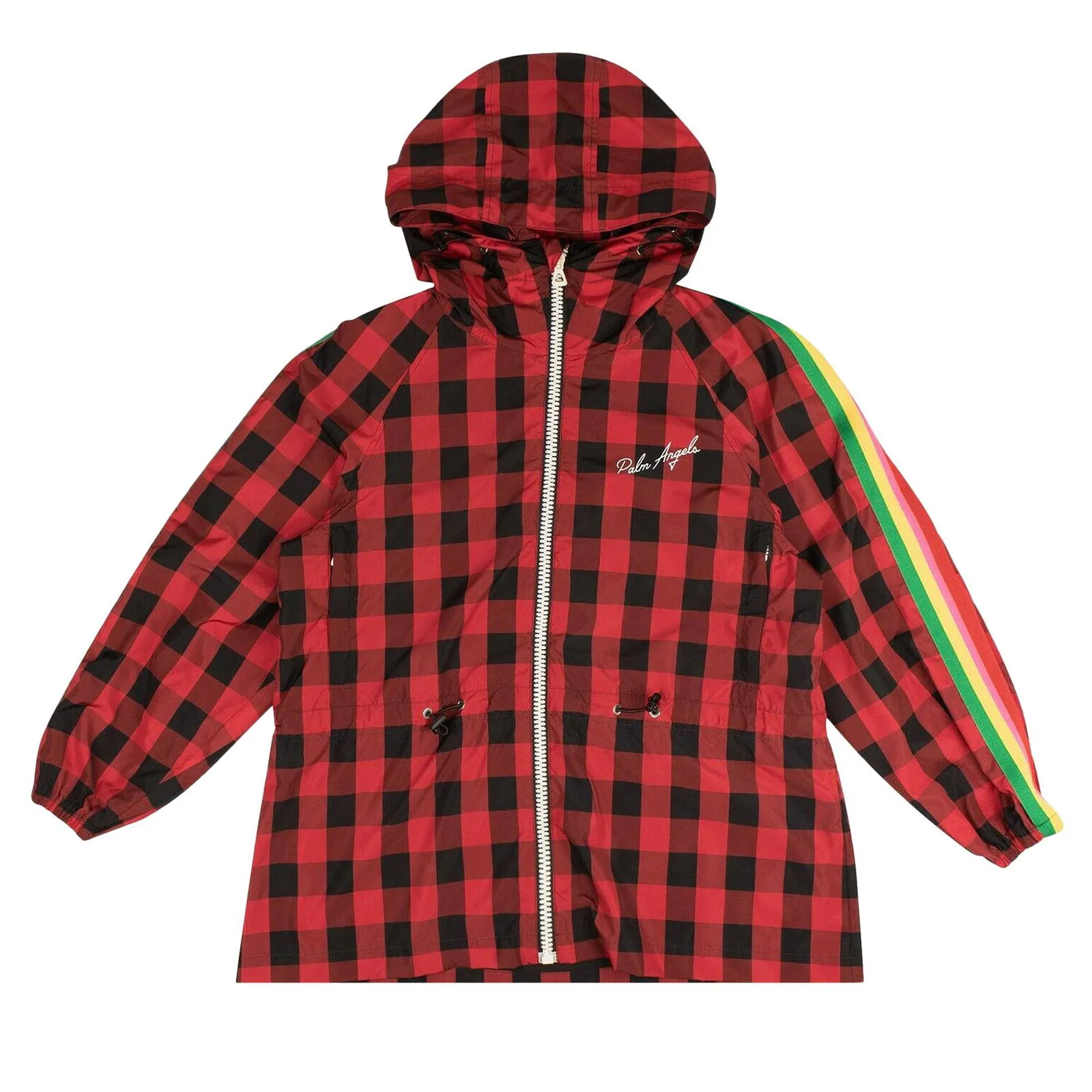 Palm Angels Buffalo Plaid Multicolor Stripe Windbreaker