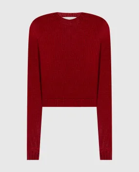 Palm Angels Red wool and cashmere logo jumper