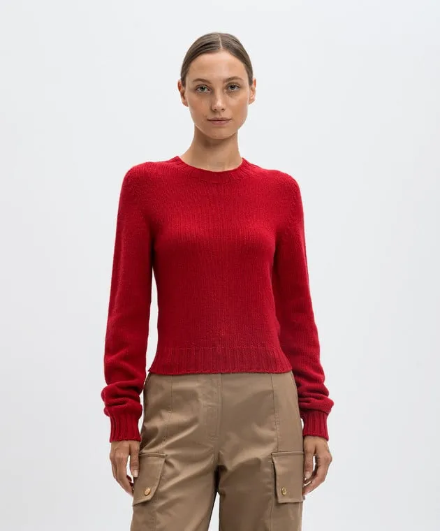 Palm Angels Red wool and cashmere logo jumper