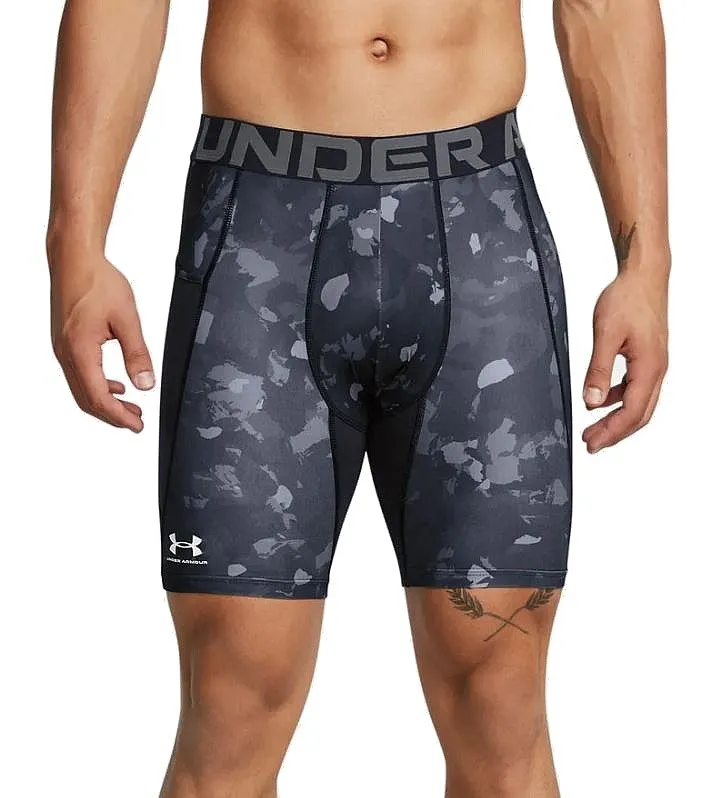 pantalones cortos Under Armour HeatGear Armour Printed Compression - Black/White - men´s