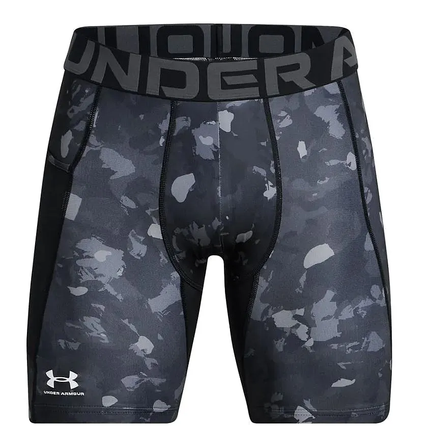 pantalones cortos Under Armour HeatGear Armour Printed Compression - Black/White - men´s