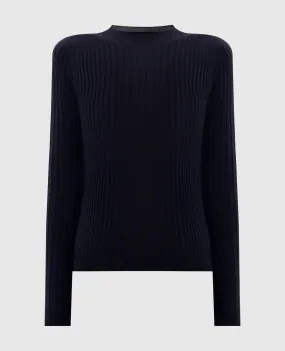 Peserico Blue jumper with ribbed wool