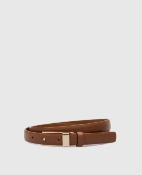 Philosophy di Lorenzo Serafini Brown leather belt with logo