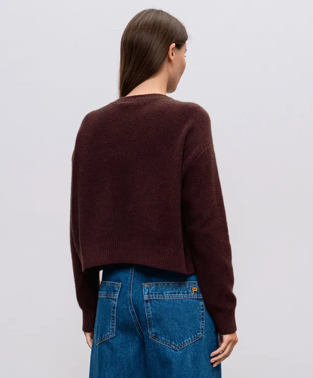 Philosophy di Lorenzo Serafini Burgundy wool jumper with logo embroidery