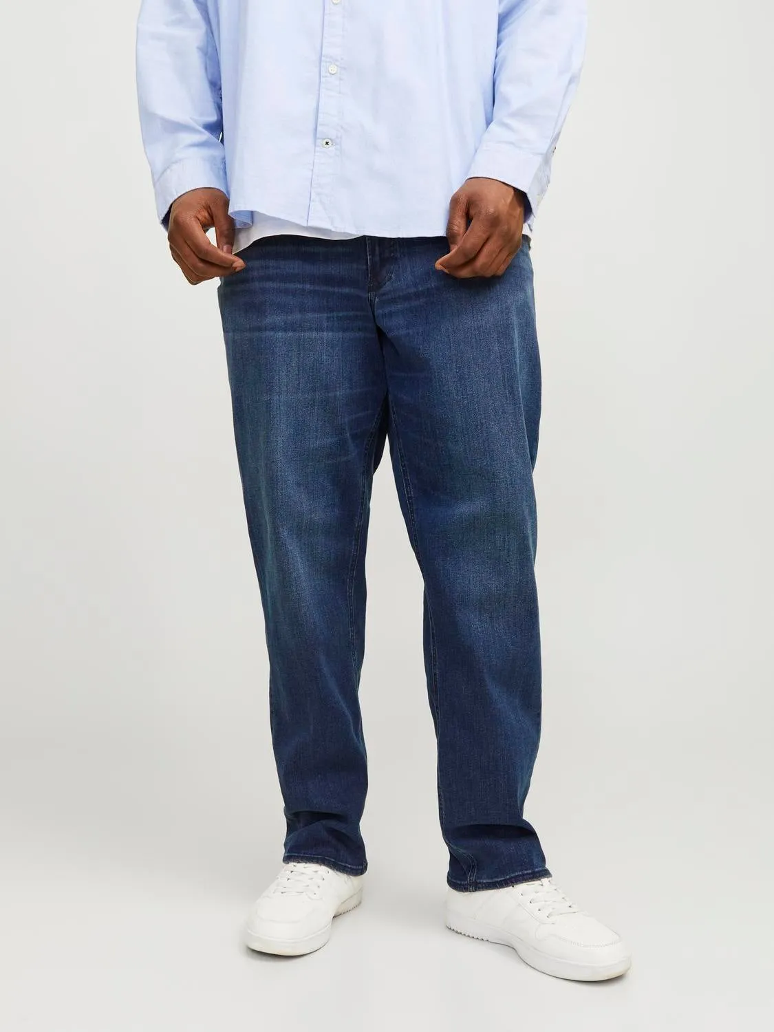 Plus Size JJIGLENN JJORIGINAL AM 812 PLS Vaqueros de corte slim | Azul intermedio | Jack & Jones®