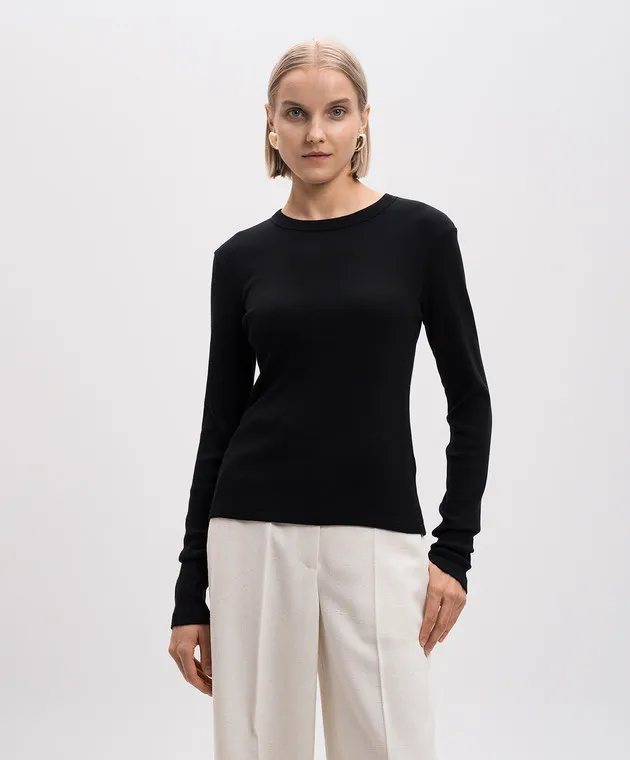 Rohe Black ribbed wool jumper