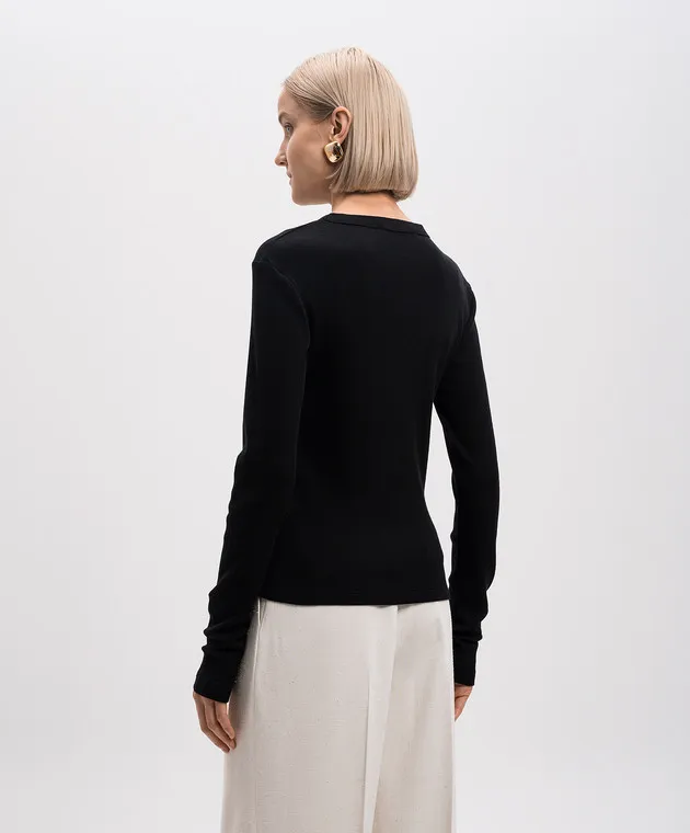 Rohe Black ribbed wool jumper