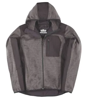 Site Rowan, sudadera de punto softshell con capucha, gris oscuro/negro, talla M (pecho 38-40)