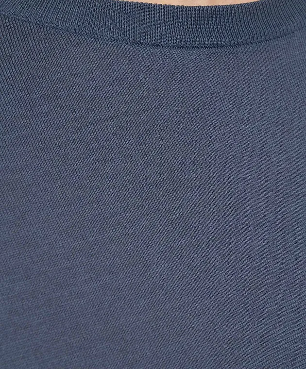 Stefano Ricci Blue jumper with logo emblem embroidery