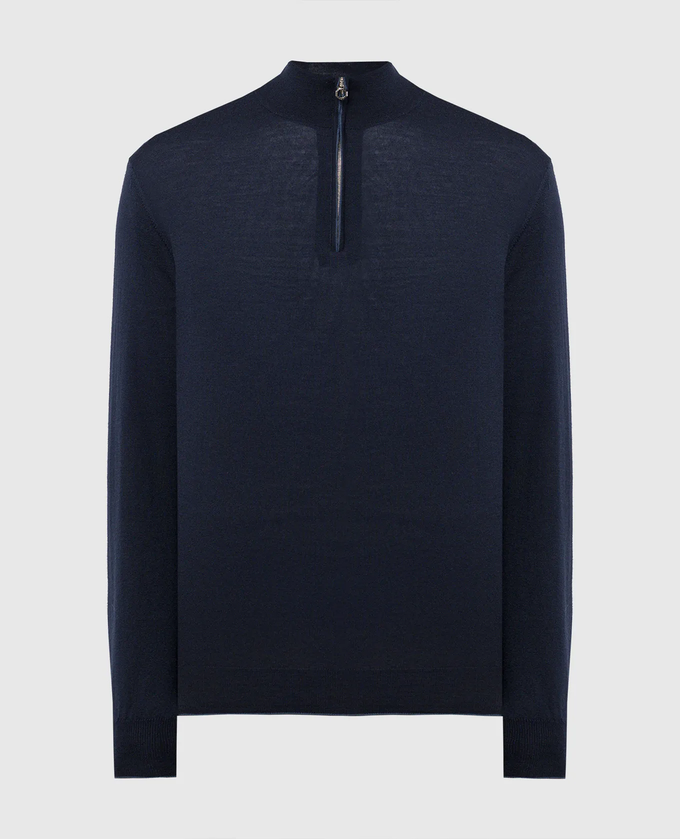 Stefano Ricci Blue wool, silk and cashmere jumper with logo monogram pattern