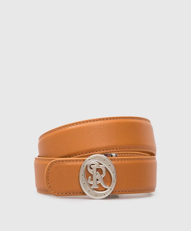 Stefano Ricci Children's orange leather belt