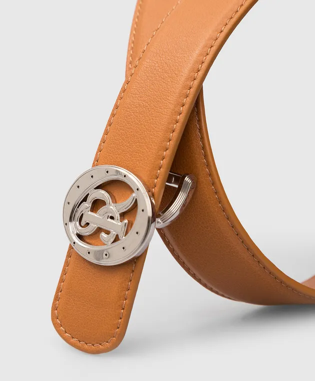 Stefano Ricci Children's orange leather belt