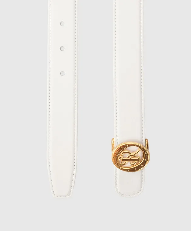 Stefano Ricci Children's reversible white leather belt