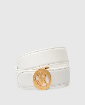 Stefano Ricci Children's reversible white leather belt