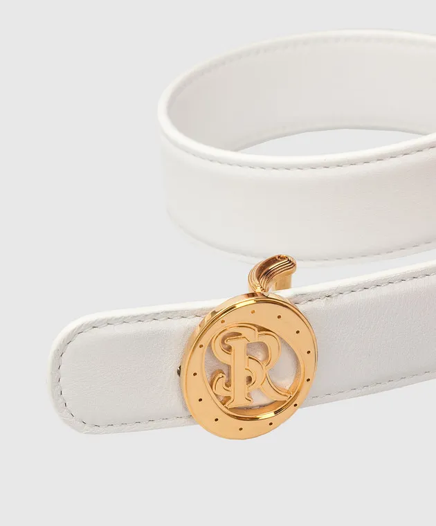 Stefano Ricci Children's reversible white leather belt