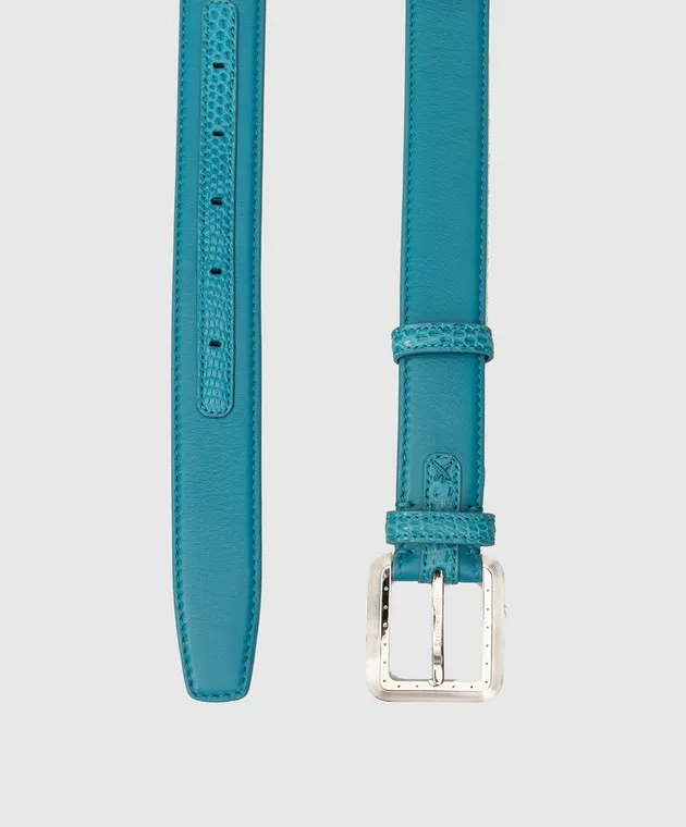 Stefano Ricci Children's turquoise leather belt