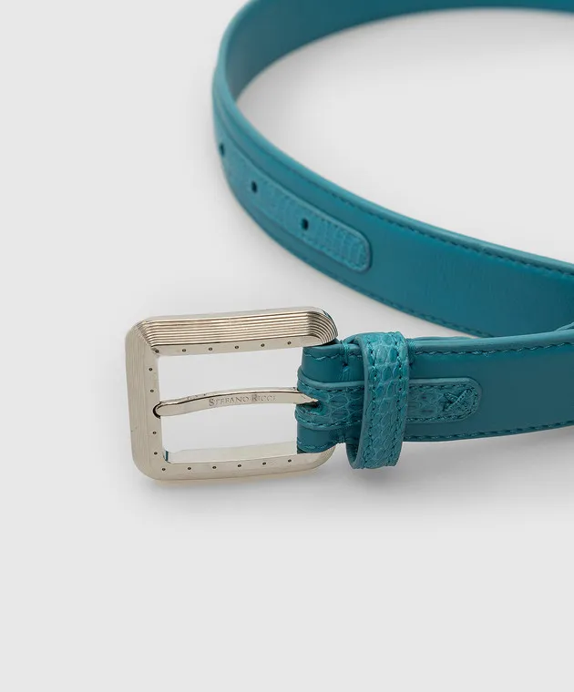 Stefano Ricci Children's turquoise leather belt