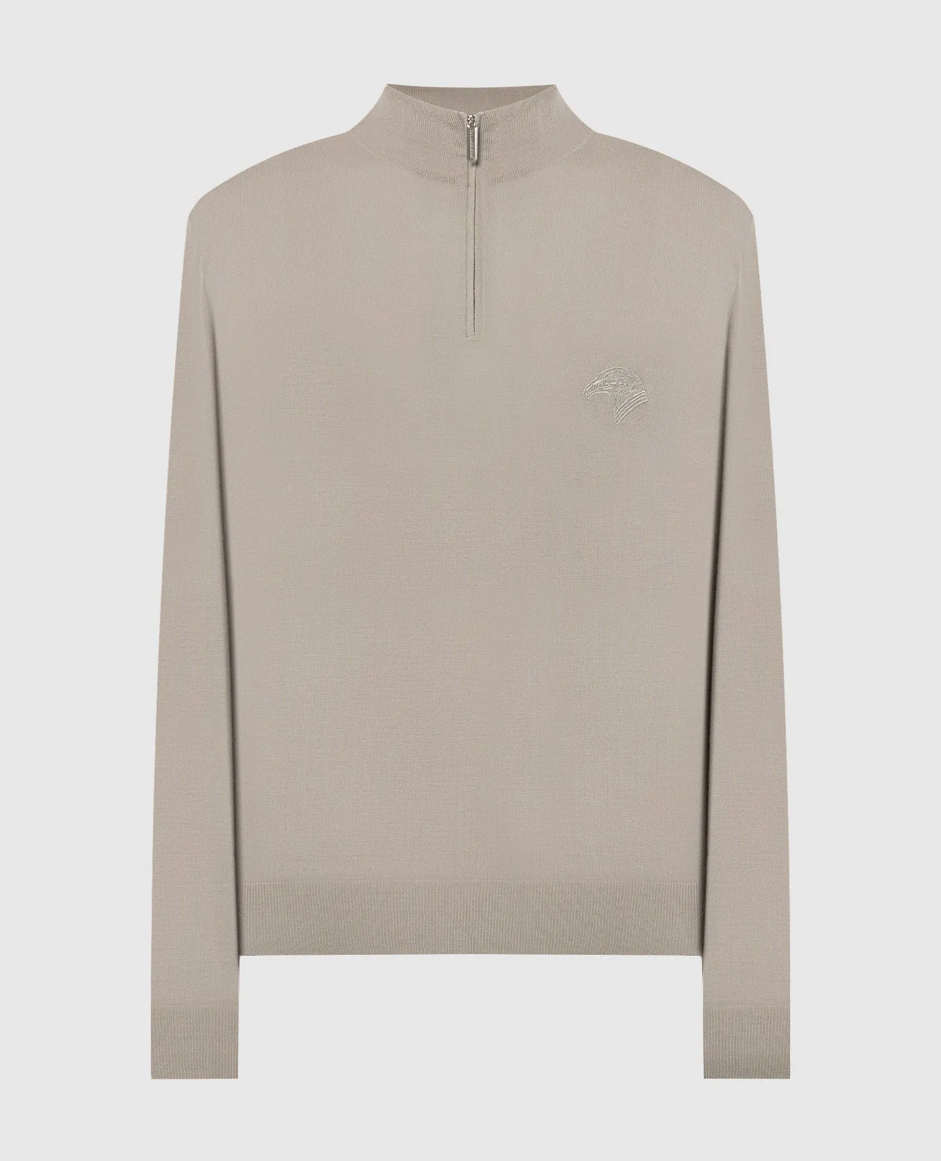 Stefano Ricci Gray wool jumper with logo embroidery