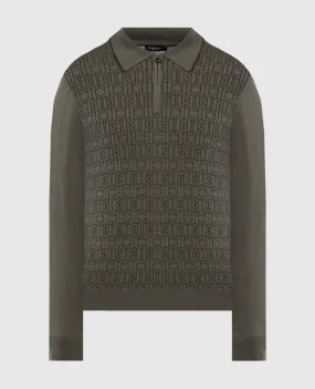 Stefano Ricci Green wool and silk jumper with a textured pattern