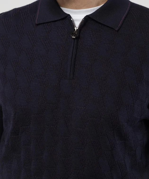 Stefano Ricci Purple jumper made of cashmere and silk in a textured pattern