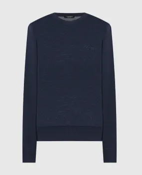 Stefano Ricci Purple wool jumper with logo