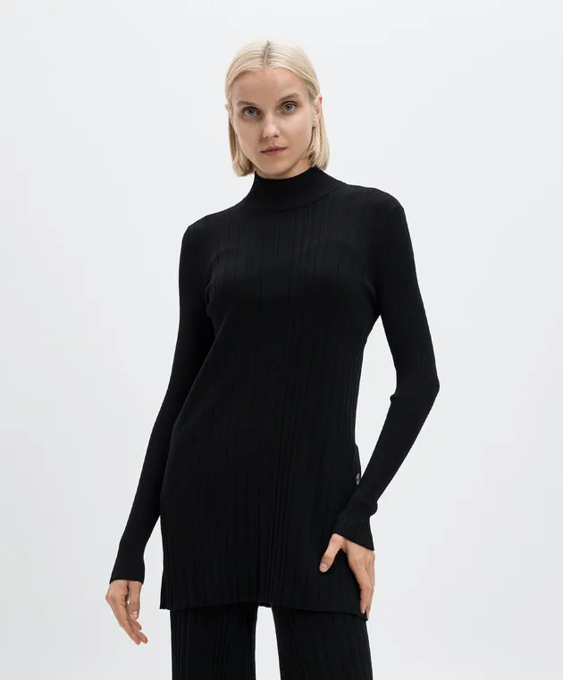 Twinset Black elongated jumper with pleating