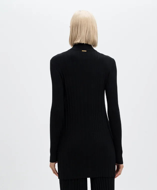 Twinset Black elongated jumper with pleating