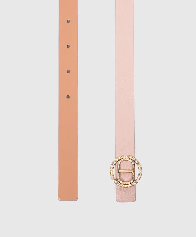 Twinset Pink belt with logo and crystals