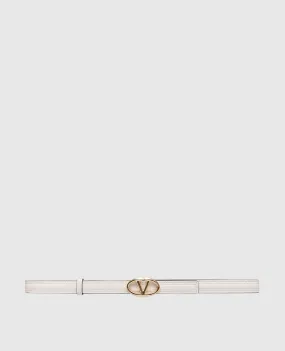 Valentino EDITION VLOGO white leather belt